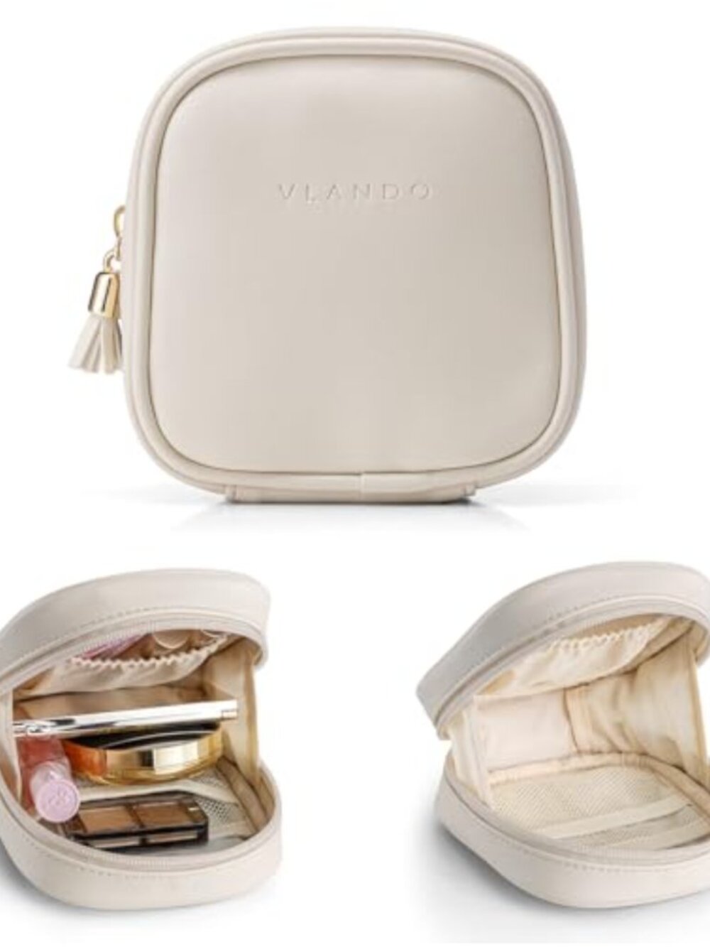 Small Waterproof Makeup Bag Wide-Open Zipper Travel Cosmetic Pouch
